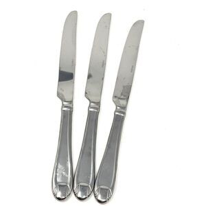 Oneida Garnet ALL GLOSSY Stainless 18/10 Dinner Place Knives 9 5/8” Set Of 3